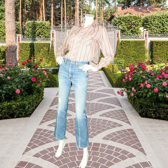 Vintage Aztec Western Cowgirl Snap Shirt Blouse M - Picture 5 of 7